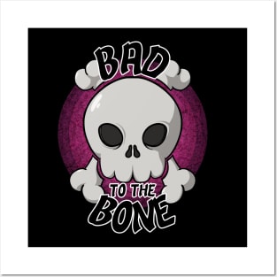 Bad to the bone skull (dark purple) Posters and Art